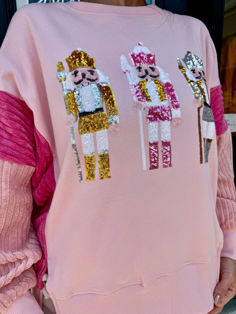 Pink Sequin Nutcracker Sweatshirt