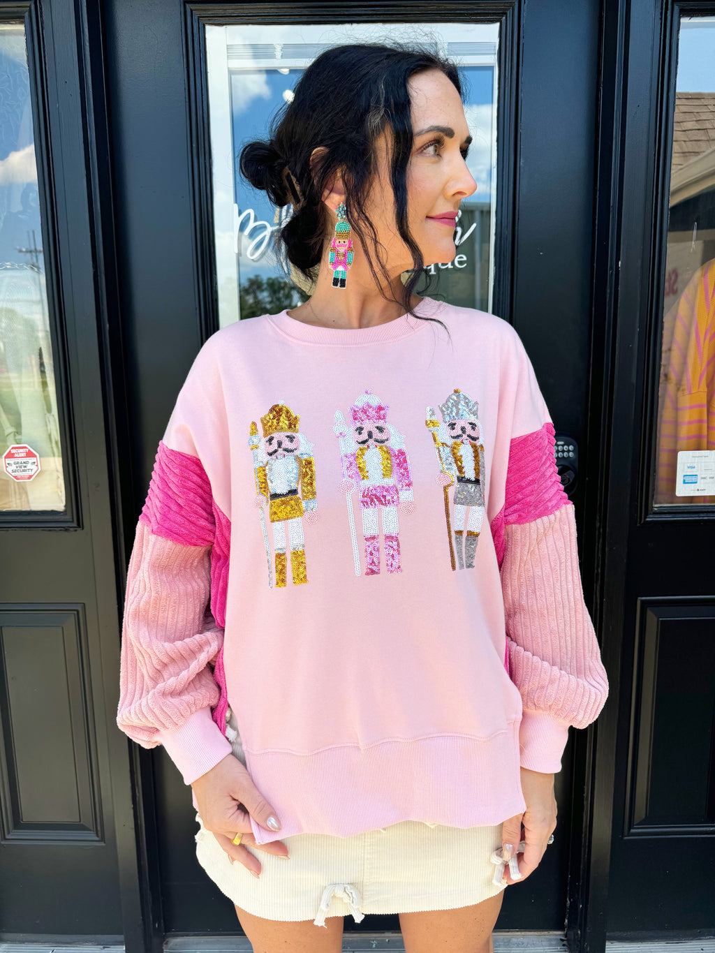 Pink Sequin Nutcracker Sweatshirt