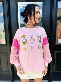 Pink Sequin Nutcracker Sweatshirt