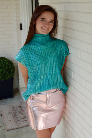 Foiled Sweater Vest Top