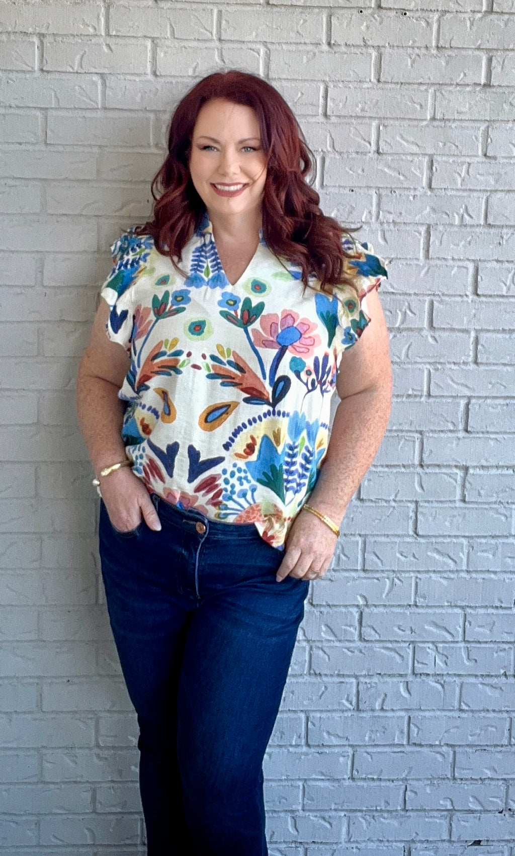 Floral plus size top