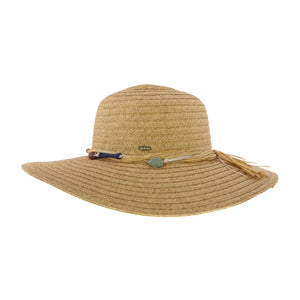 Stone Trim Wide Brim Hat